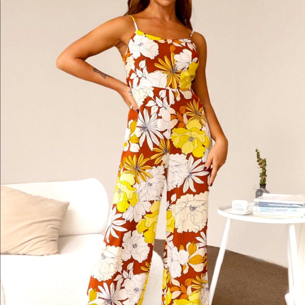 CupShe floral jumpsuit
